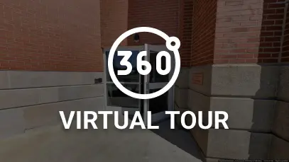 360 degree virtual tour cover image containing opening glass doors.